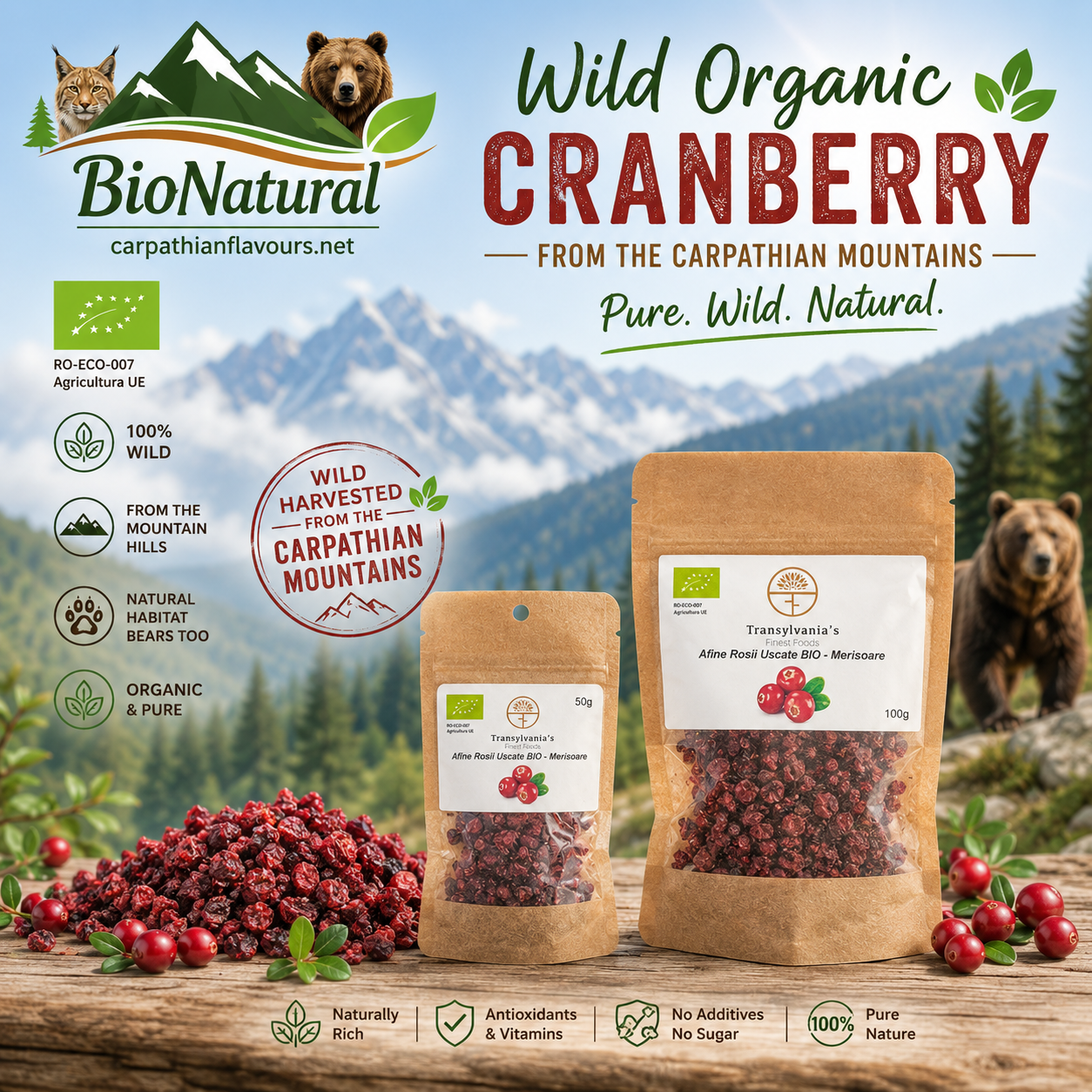 Dried Bio Wild Cranberry