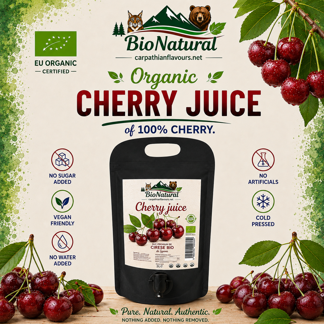 Bio Cold Pressed Cherry Juice Bag 1.3L