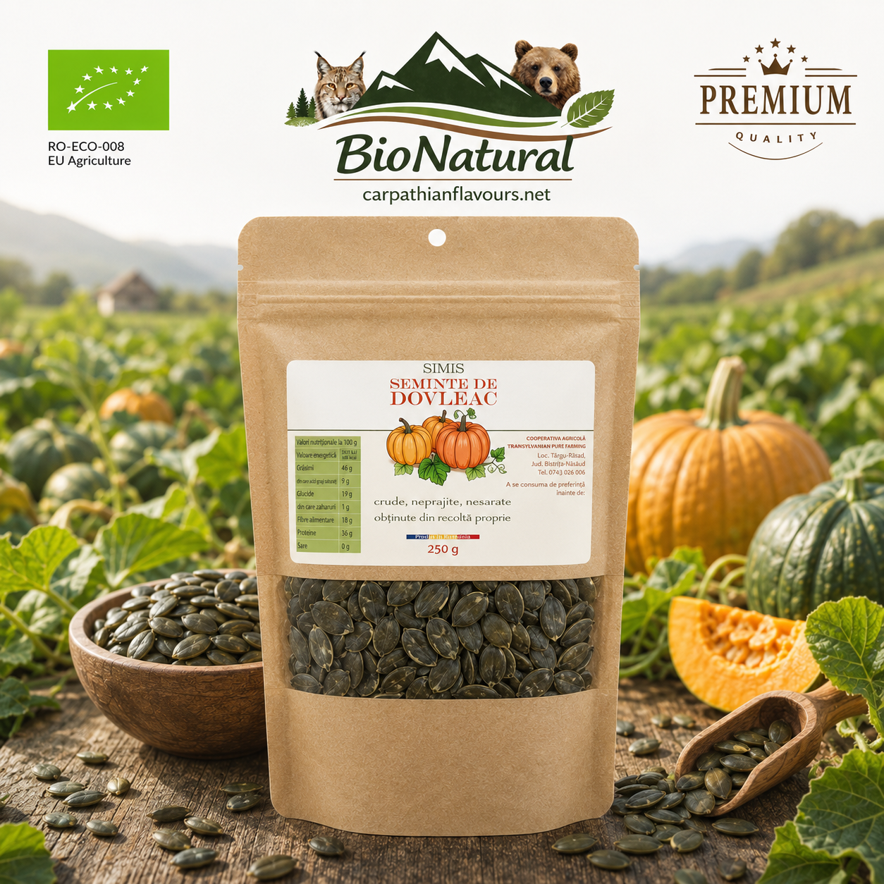 Bio Pumpkin Seeds (raw, unsalted) - 250g