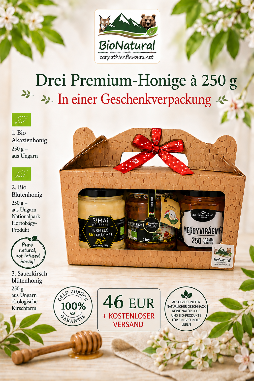 Premium honey collection - Free shipping & Money back guarantee