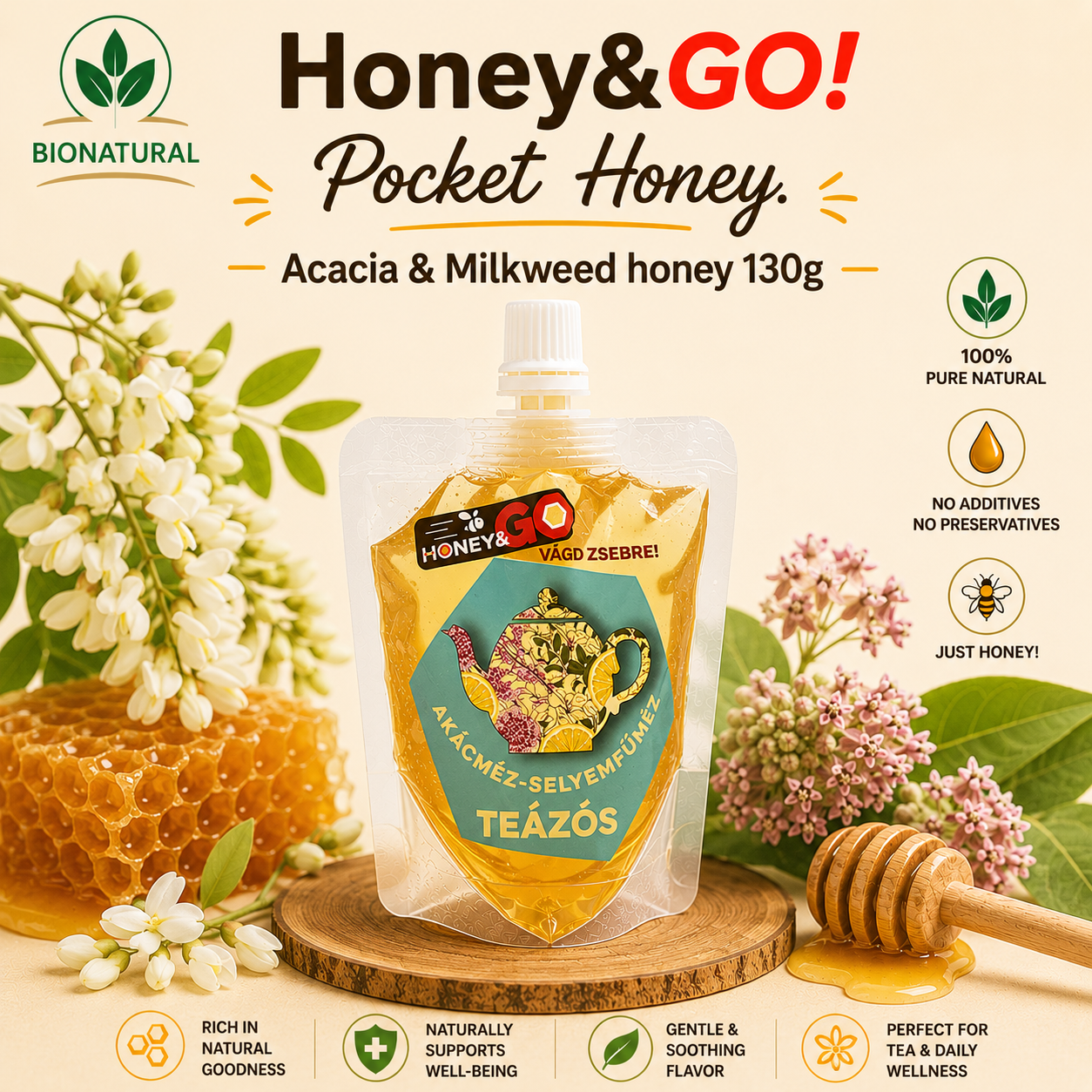 Honey&GO! - Pocket Honeys for everyday Moments 130g