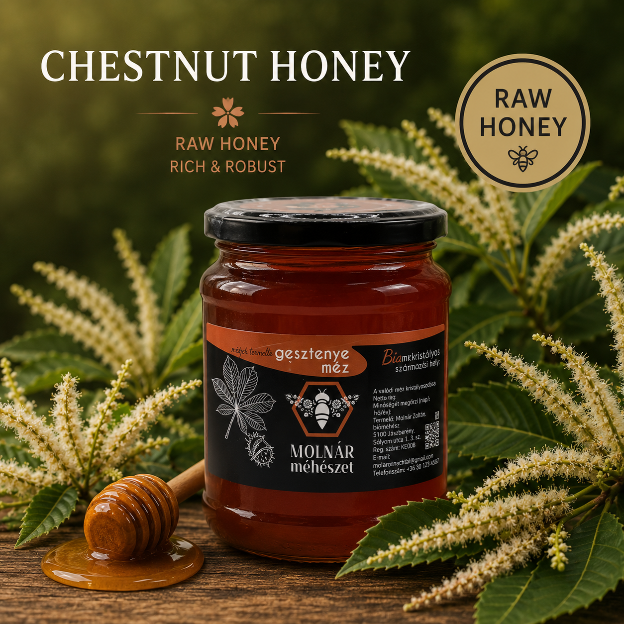 Raw Honeys of 500g - from Ecological apiculture